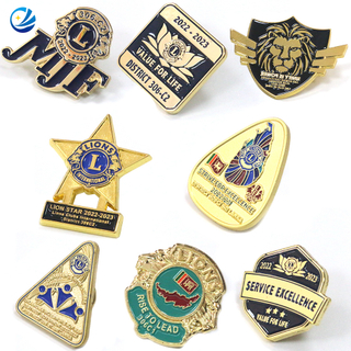 Personalisierte Großhandel hochqualitativ hochwertige Metall -Revers -Emaille -Pins -Abzeichen Custom Lions Clubs Internationale Stifte
