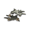 Custom Metal Antike Silber Flugzeugabzeichen Militärische Polizei Unifom Laple Pin