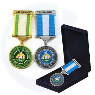 Keine minimale Bestellung maßgeschneiderte leere Abzeichenmedaille Metall -Gold Award Metall Conmemorativa Ehrenmedaille mit Samtbox