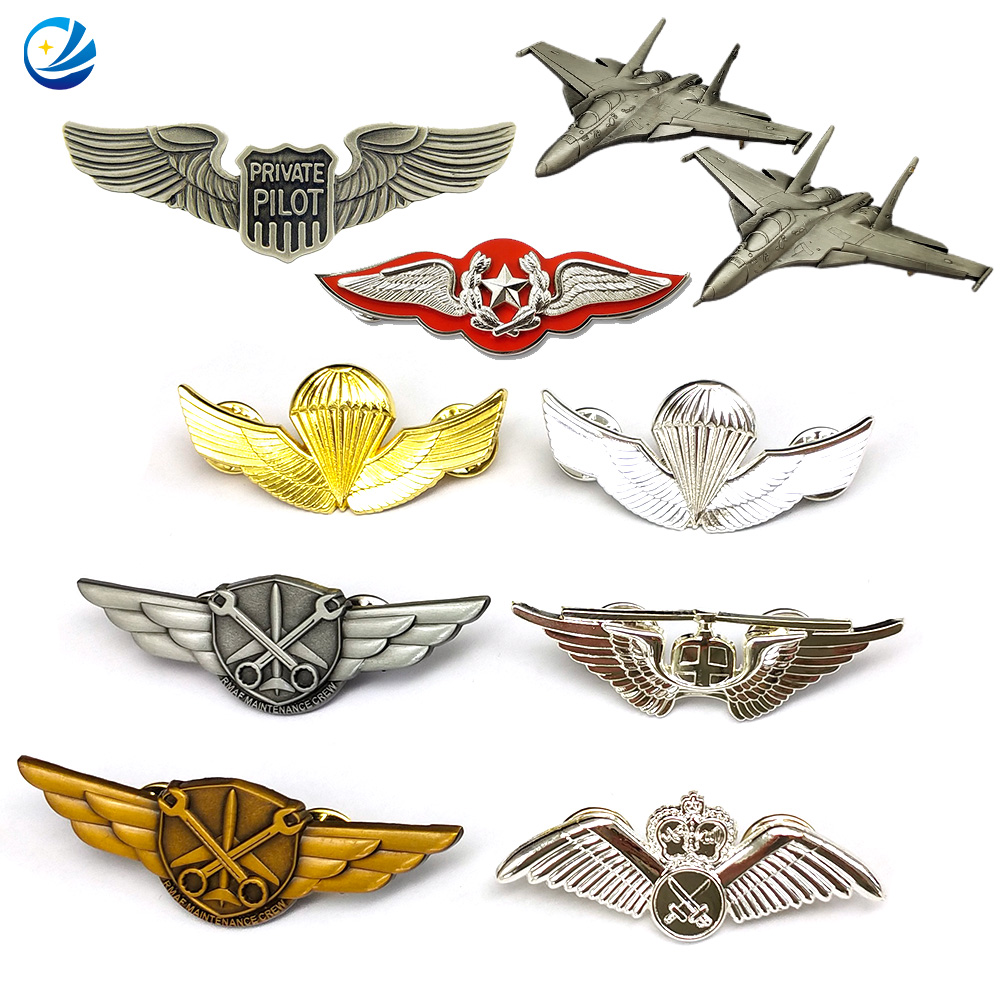 Benutzerdefinierte Metall Pin 3D Custom Metall Pilot Wings Pin Abzeichen