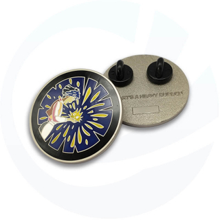 Eisen Silber Emaille -Metall -Souvenir -Abzeichen