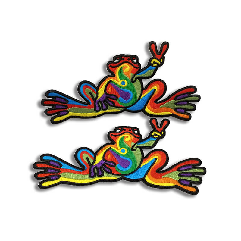 Einhorn Teppich rote gestickte Patches